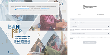 Captura de pantalla de la plataforma Patrocinio posgrados